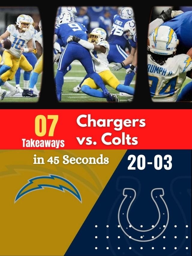 NFL: 07 Takeaways from 20-3 Chargers win over the Colts, NFL Score Today, Chargers win over colts, Chargers colts match highlights, colts chargers match, chargers colts key takeaways
